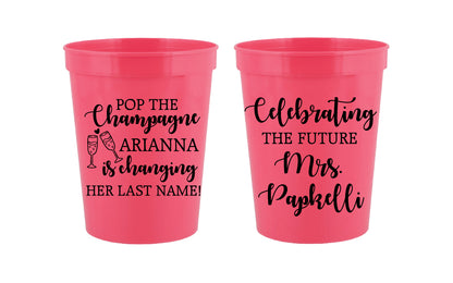 Pop the champagne- engagement party cups