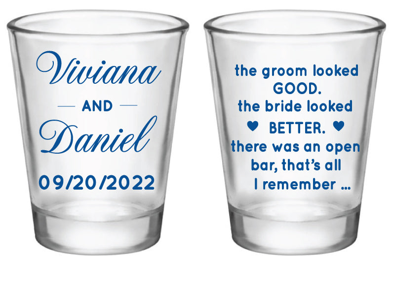 Open bar wedding shot glasses