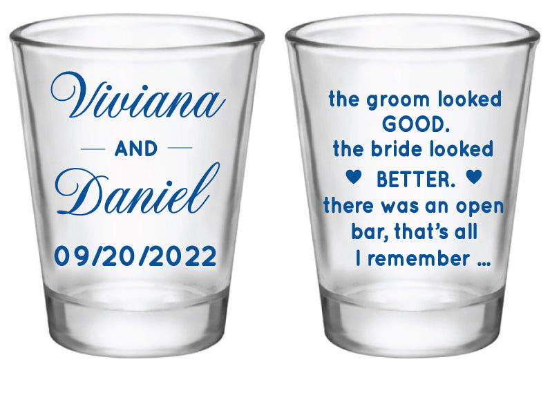 Open bar wedding shot glasses