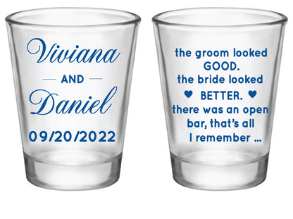 Open bar wedding shot glasses