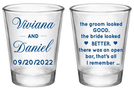 Open bar wedding shot glasses