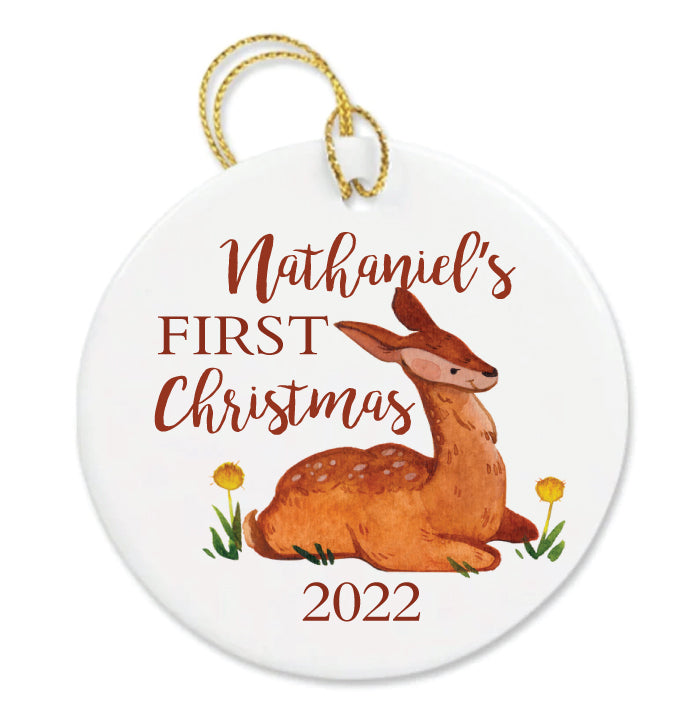 Baby's First Christmas Ornament- Deer Design