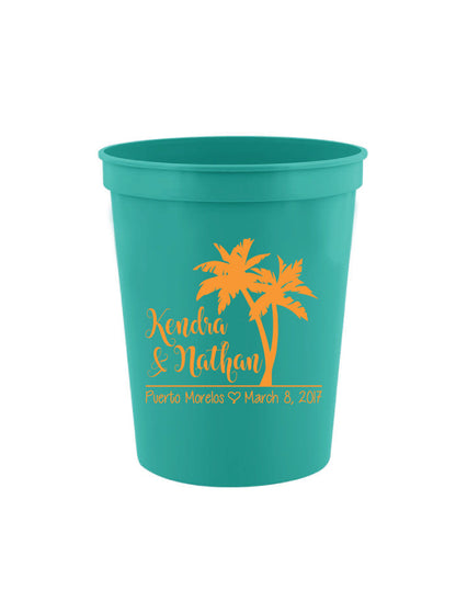 Palm tree wedding cups