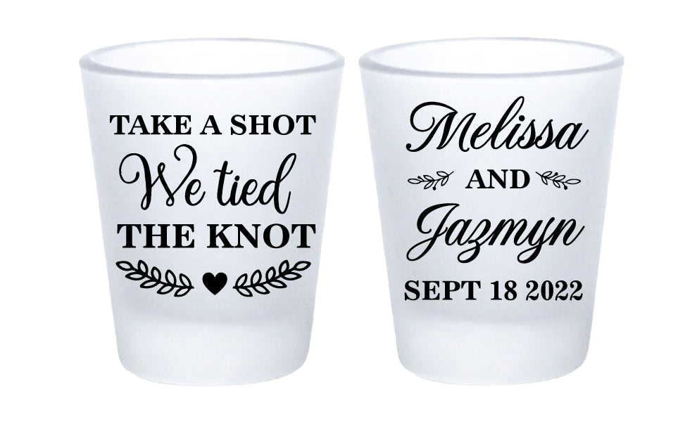 Take a shot we tied the knot- double sided