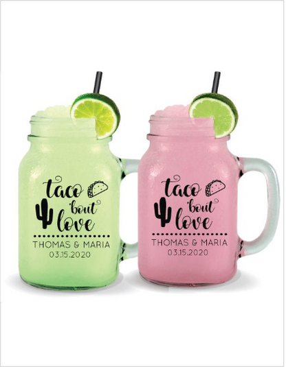 Fiesta wedding mason jars