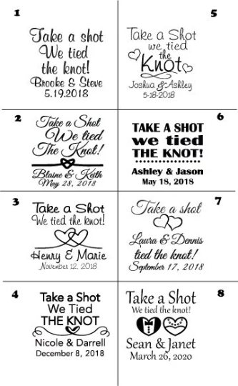 Take a shot we tied the knot shot glasses