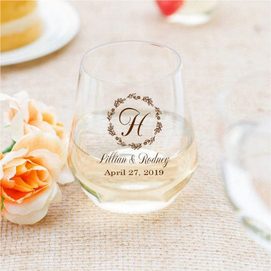 Plastic wine glasses- floral design