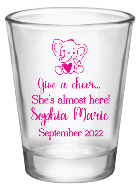 Vasos de chupito con diseño de elefante para baby shower