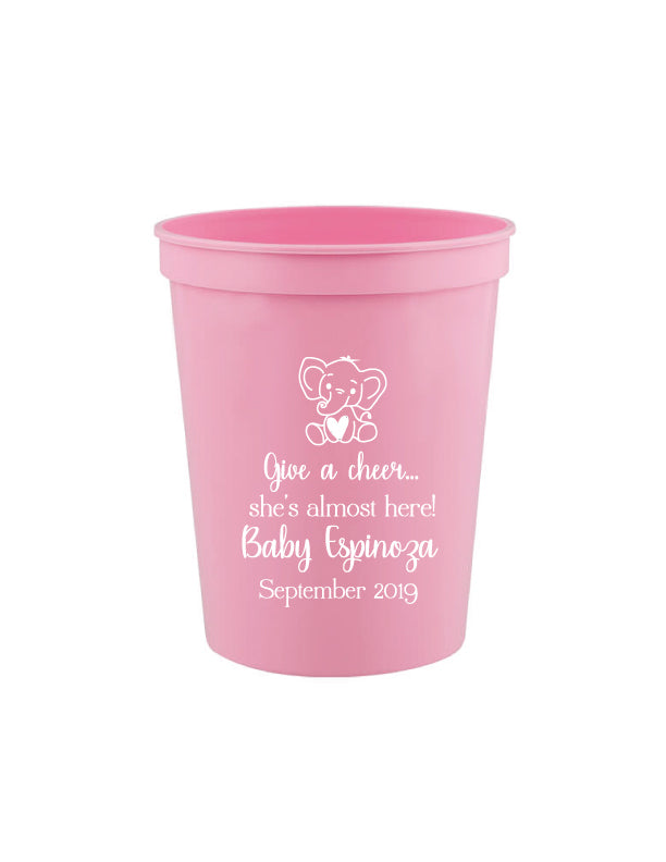 Elephant baby shower cups