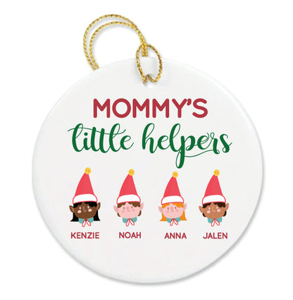 Mommy's little helpers- personalized christmas ornament