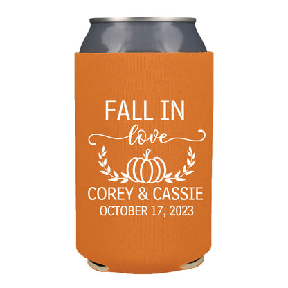 Fall Wedding Can Coolers