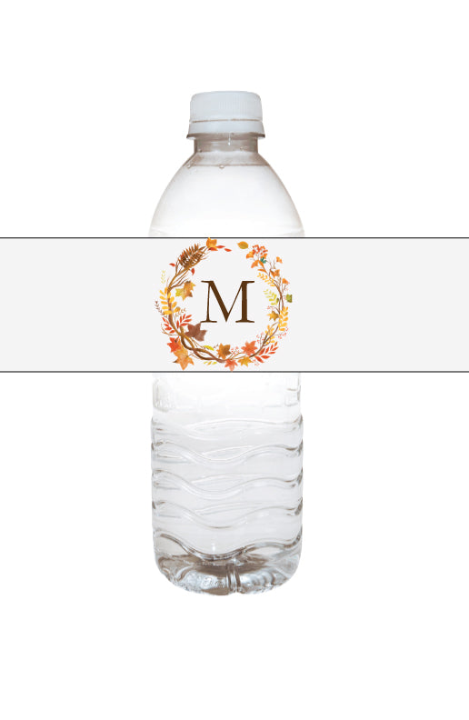 Fall wedding water bottle labels