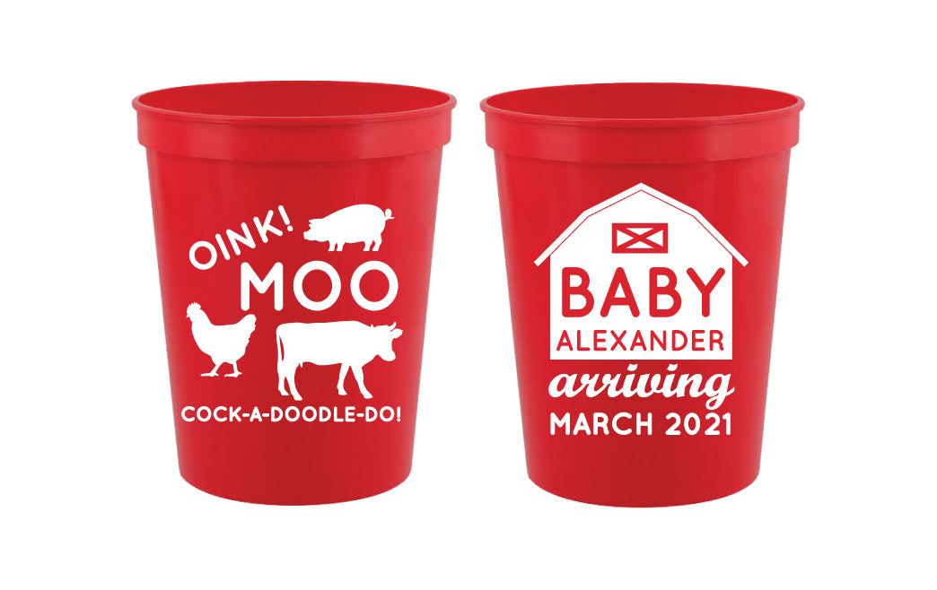 Barnyard baby shower cups