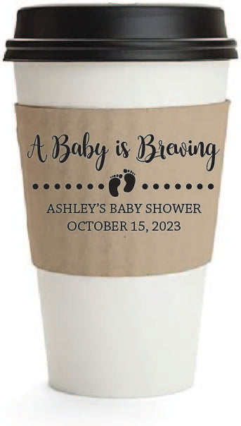 A baby is brewing coffee cup sleeves