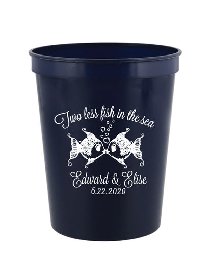 Two less fish in the sea wedding cups