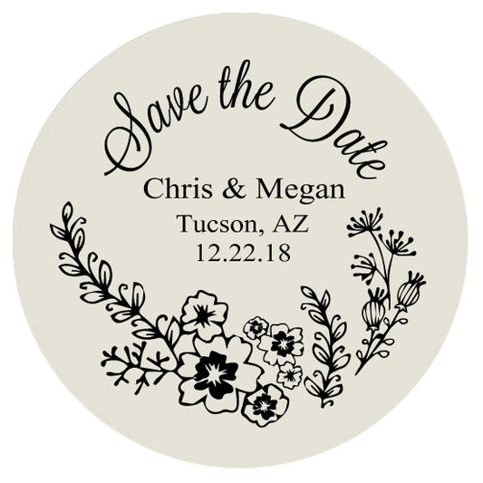 Floral wedding save the dates, save the date magnets, personalized wedding announcements