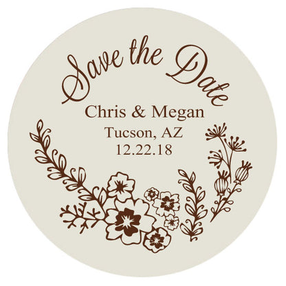 Floral save the date magnets, wedding save the dates, heavy paper magnets