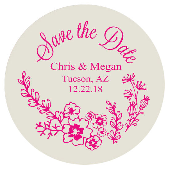 Floral save the date magnets, wedding save the dates, heavy paper magnets