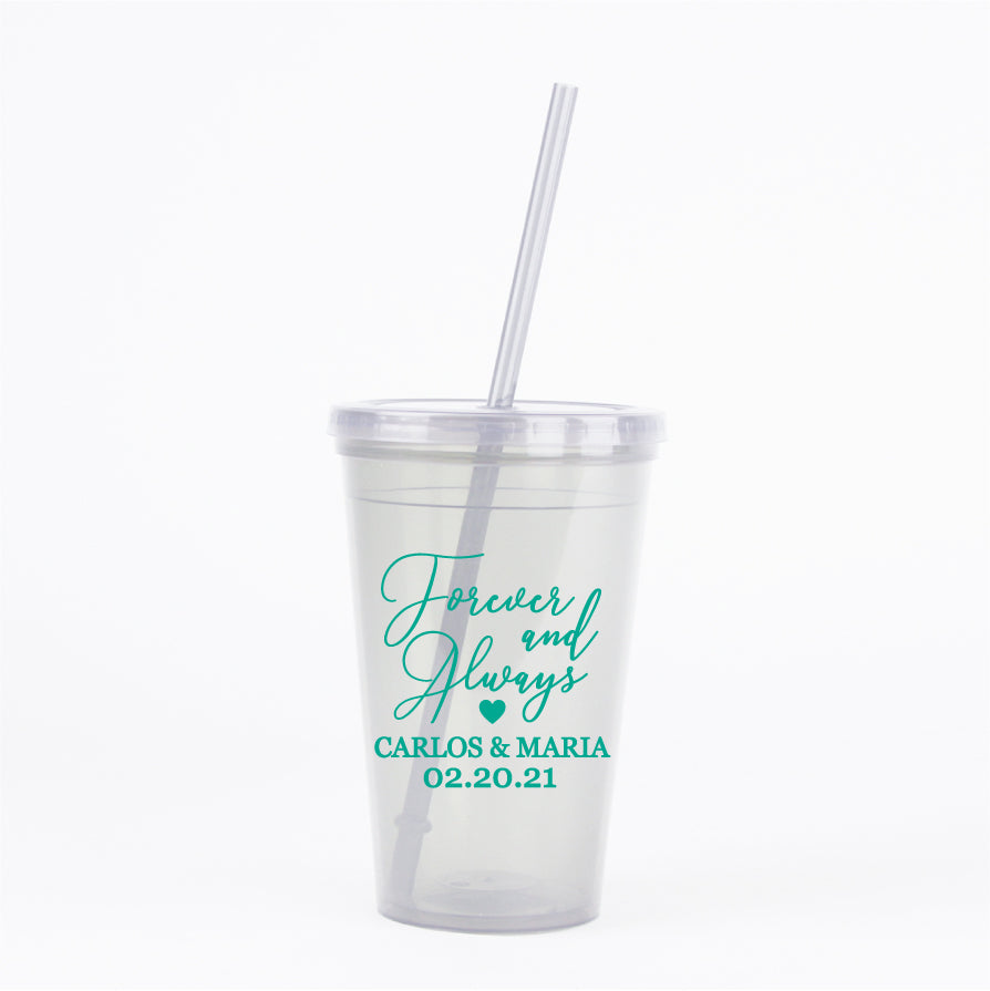 Forever and always wedding tumblers