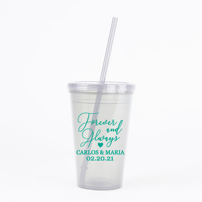 Forever and always wedding tumblers