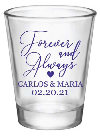 Forever and always- wedding shot glasses