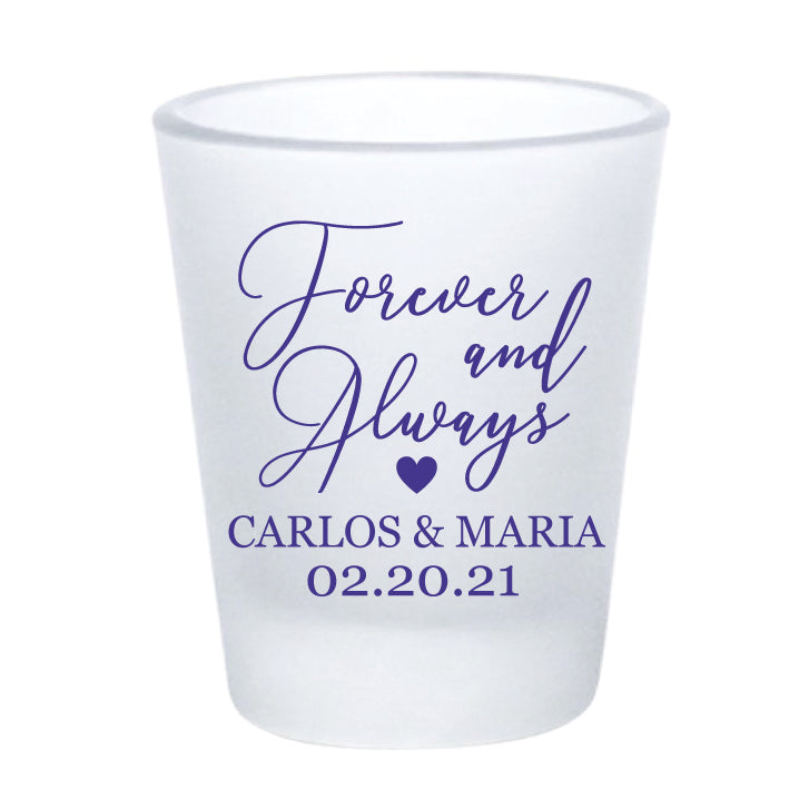 Por siempre y para siempre - vasos de chupito para bodas