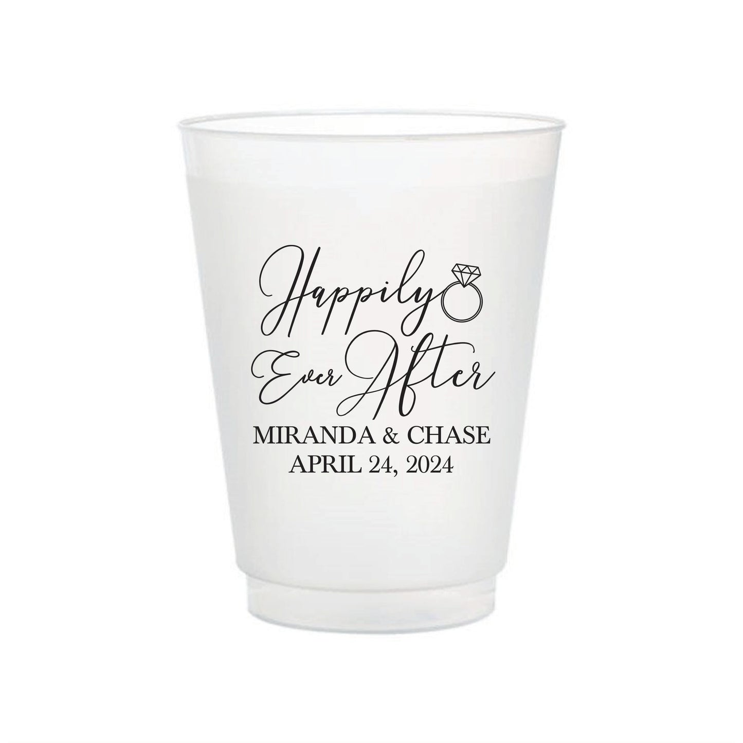 Happily Ever After Wedding Frosted Flex CUps