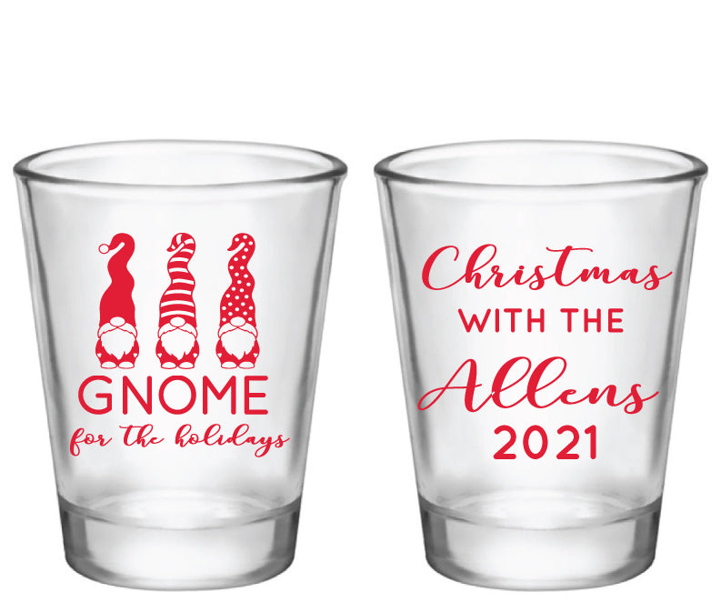 Gnome Christmas party shot glasses