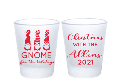 Gnome Christmas party shot glasses