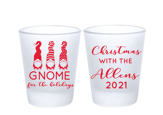 Gnome Christmas party shot glasses