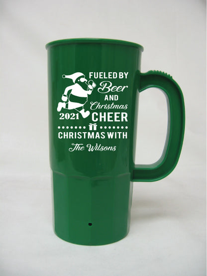 Christmas party beer steins