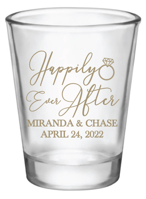Happily ever after- wedding shot glasses