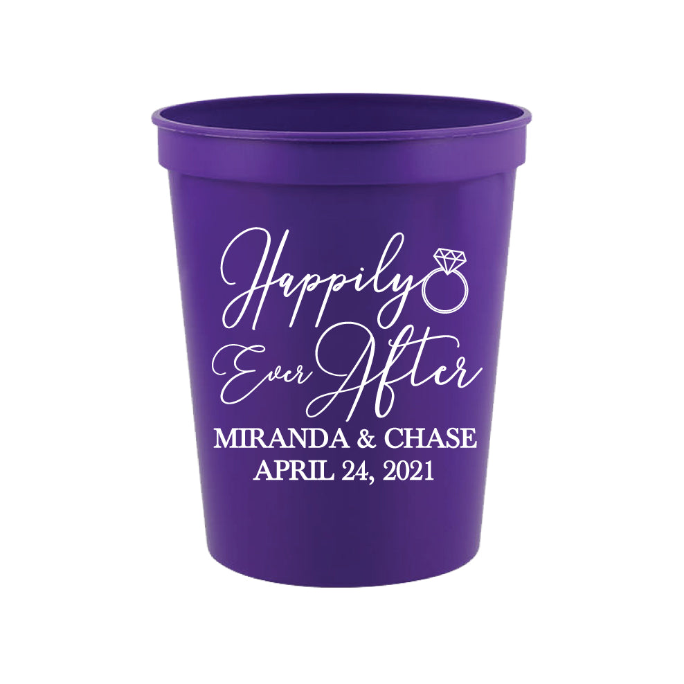 Happily ever after wedding cups