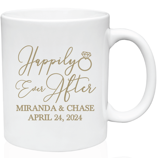 Happily ever after wedding mugs
