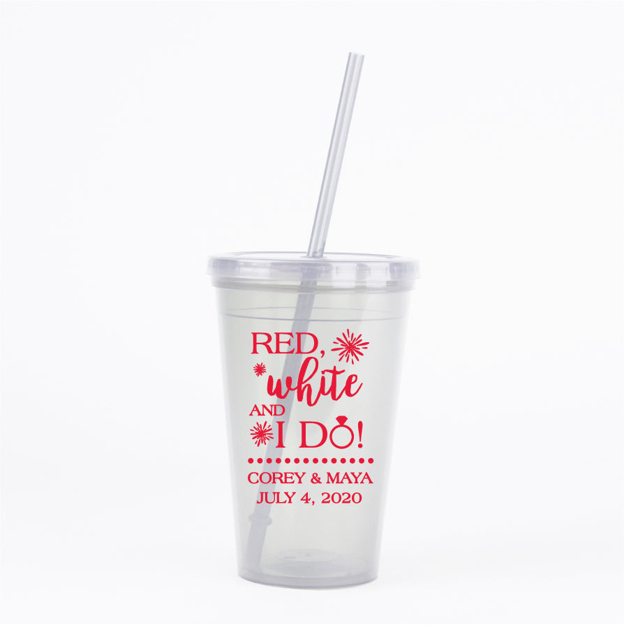 Personalized 4th of july wedding cups 