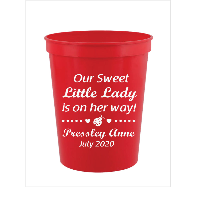 Lady bug baby shower cups