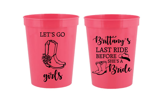 let's go girls- bachelorette party cups