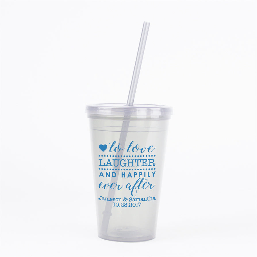 Love, laughter, and happily ever after- wedding tumblers