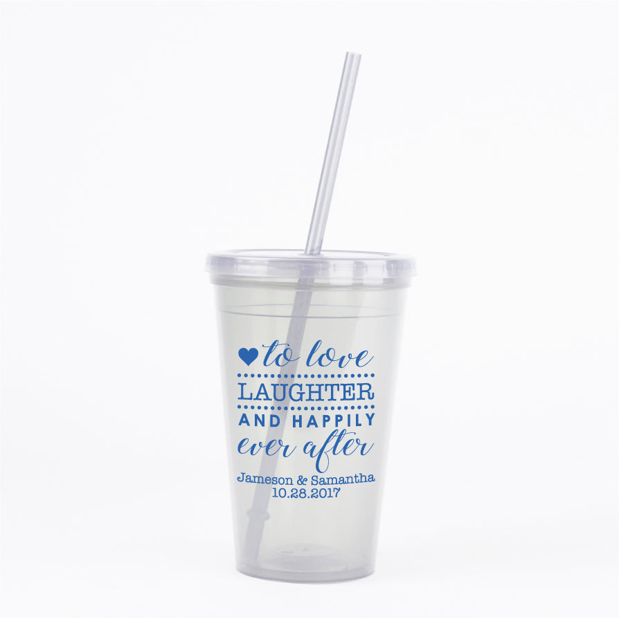 Love, laughter, and happily ever after- wedding tumblers