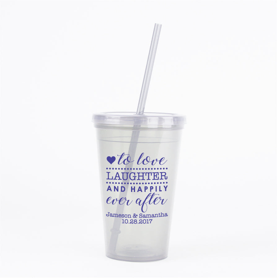 Love, laughter, and happily ever after- wedding tumblers