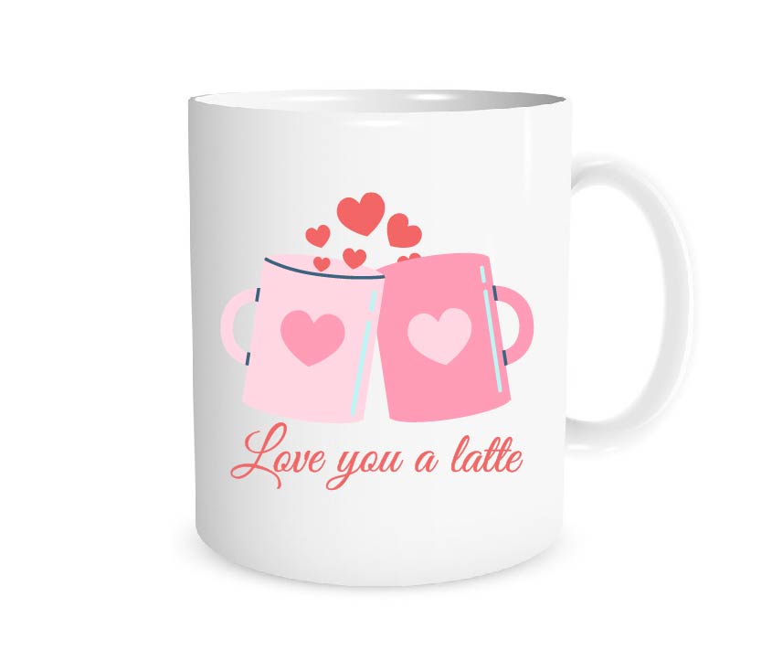 love you a latte valentine's day mug