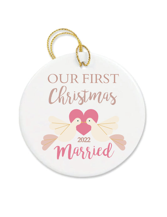 Personalized First Christmas Married Ornament