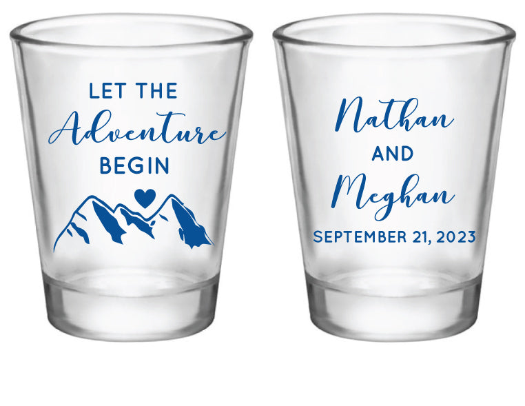 Vasos de chupito para bodas en la montaña