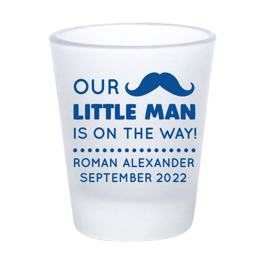 Mustache baby shower shot glasses