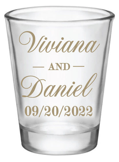 Names & date wedding shot glasses
