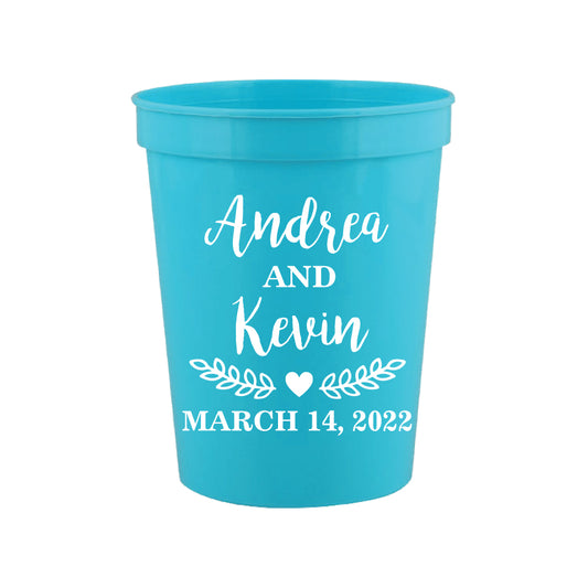 Names and date wedding cups