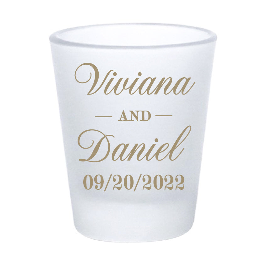 Names & date wedding shot glasses