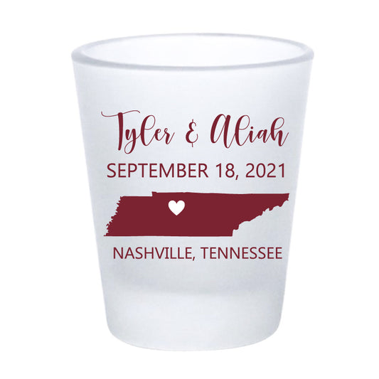 Tennessee wedding shot glasses