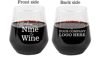 Office party favors- Plastic stemless wine glasses