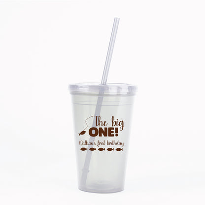 1st birthday party favors,under the sea birthday, fish themed kids party, personalized tumbler cups